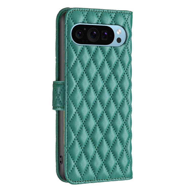 For Google Pixel 9 Diamond Lattice Wallet Leather Flip Phone Case(Green) - Google Cases by PMC Jewellery | Online Shopping South Africa | PMC Jewellery | Buy Now Pay Later Mobicred