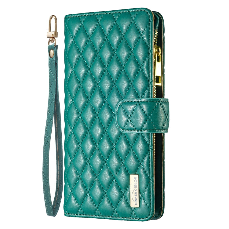 For Xiaomi Redmi K70 / K70 Pro Diamond Lattice Zipper Wallet Leather Flip Phone Case(Green) - K70 Pro Cases by PMC Jewellery | Online Shopping South Africa | PMC Jewellery | Buy Now Pay Later Mobicred