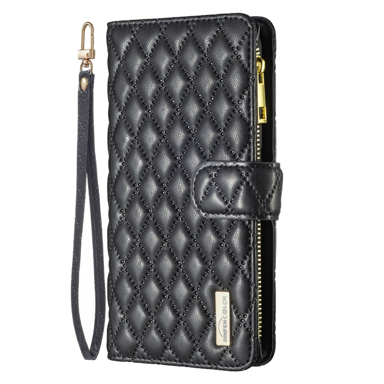 For Xiaomi Redmi K70 / K70 Pro Diamond Lattice Zipper Wallet Leather Flip Phone Case(Black) - K70 Pro Cases by PMC Jewellery | Online Shopping South Africa | PMC Jewellery | Buy Now Pay Later Mobicred