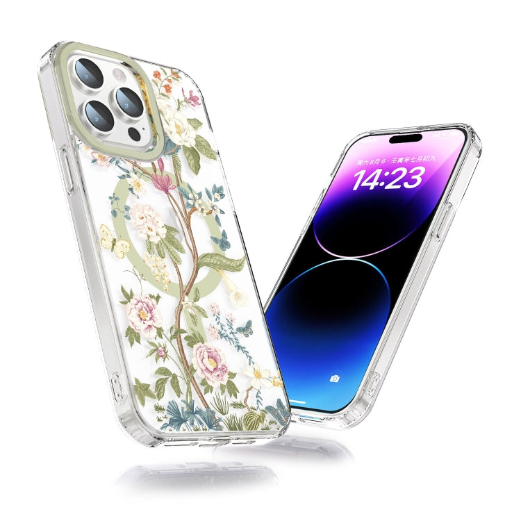 For iPhone 15 Plus MagSafe Magnetic TPU Phone Case(Blue Hydrangea Ball) - iPhone 15 Plus Cases by PMC TechLife | Online Shopping South Africa | PMC TechLife