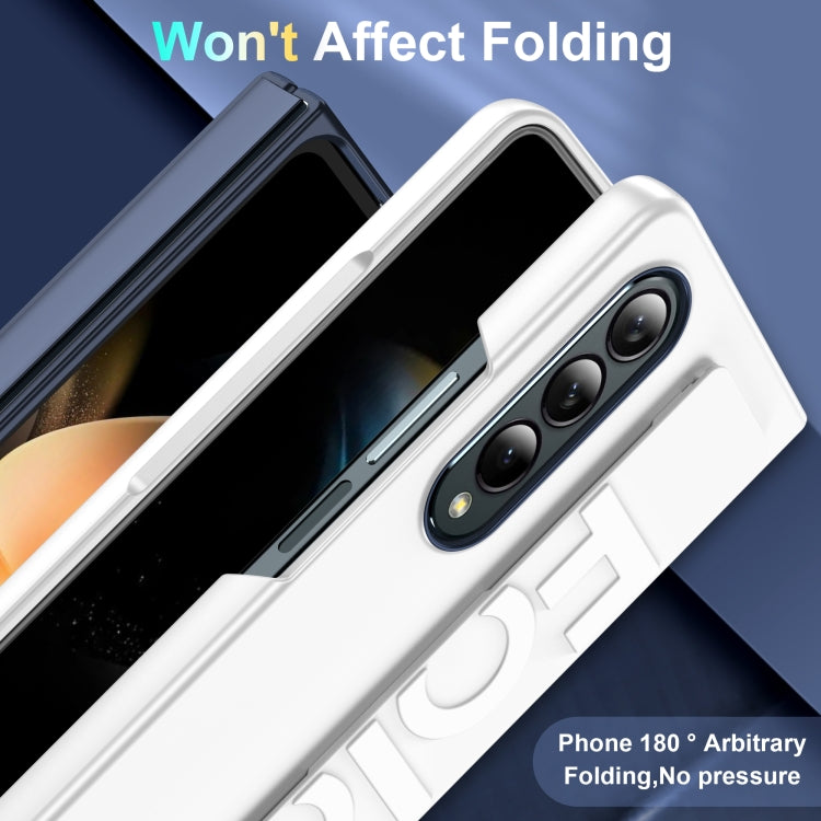 For Samsung Galaxy Z Fold4 Silicone Wristband Holder Foldable Phone Case(White) - Galaxy Z Fold4 5G Cases by PMC Jewellery | Online Shopping South Africa | PMC Jewellery