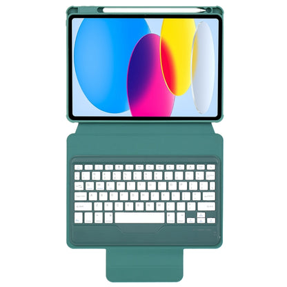 For iPad 10th Gen 10.9 2022 F10B 360 Rotation Acrylic Transparent Bluetooth Keyboard Leather Case(Green) - Universal by PMC Jewellery | Online Shopping South Africa | PMC Jewellery