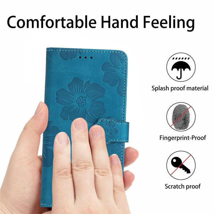 For OPPO Find X5 Flower Embossing Pattern Leather Phone Case(Blue) - OPPO Cases by PMC Jewellery | Online Shopping South Africa | PMC Jewellery | Buy Now Pay Later Mobicred