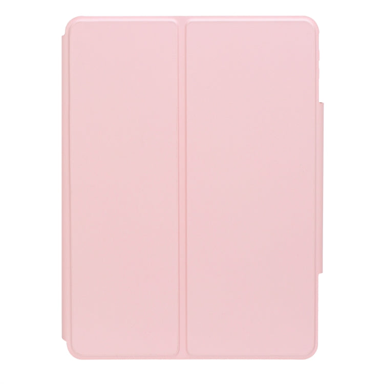 For iPad 10th Gen 10.9 2022 F10B-A 360 Rotation Acrylic Transparent Bluetooth Keyboard Leather Case With Touch Control(Pink) - Universal by PMC Jewellery | Online Shopping South Africa | PMC Jewellery