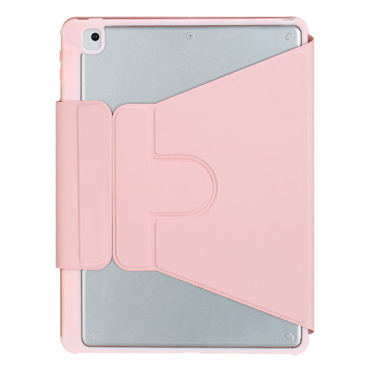 For iPad 10th Gen 10.9 2022 F10B-A 360 Rotation Acrylic Transparent Bluetooth Keyboard Leather Case With Touch Control(Pink) - Universal by PMC Jewellery | Online Shopping South Africa | PMC Jewellery