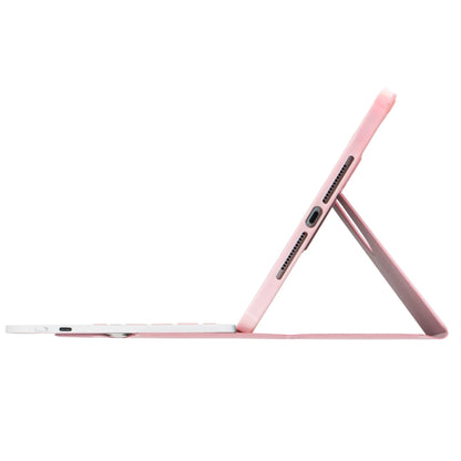 For iPad 10th Gen 10.9 2022 F10B-A 360 Rotation Acrylic Transparent Bluetooth Keyboard Leather Case With Touch Control(Pink) - Universal by PMC Jewellery | Online Shopping South Africa | PMC Jewellery