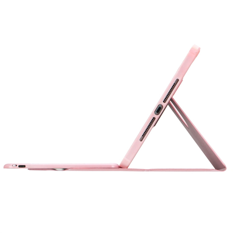 For iPad 10th Gen 10.9 2022 F10BS 360 Rotation Acrylic Transparent Bluetooth Keyboard Leather Case With Backlight(Pink) - Universal by PMC Jewellery | Online Shopping South Africa | PMC Jewellery