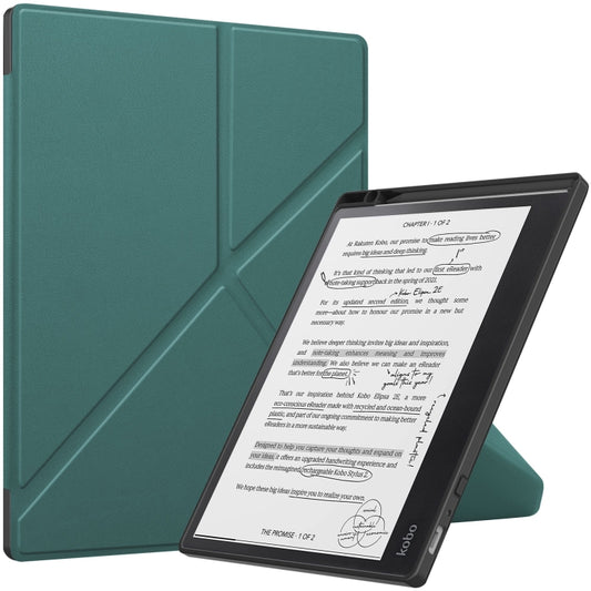 For Kobo Elipsa 2E Solid Color Deformation TPU Leather Smart Tablet Case(Green) - Others by PMC Jewellery | Online Shopping South Africa | PMC Jewellery | Buy Now Pay Later Mobicred