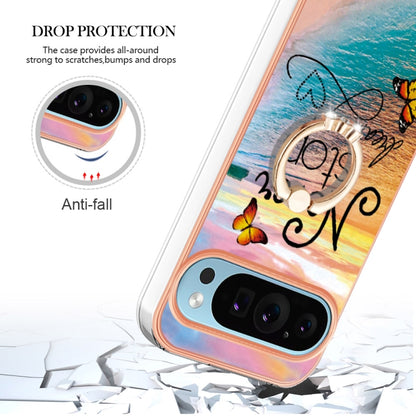 For Google Pixel 9 Pro XL Electroplating IMD TPU Phone Case with Ring(Dream Butterfly) - Google Cases by PMC Jewellery | Online Shopping South Africa | PMC Jewellery | Buy Now Pay Later Mobicred