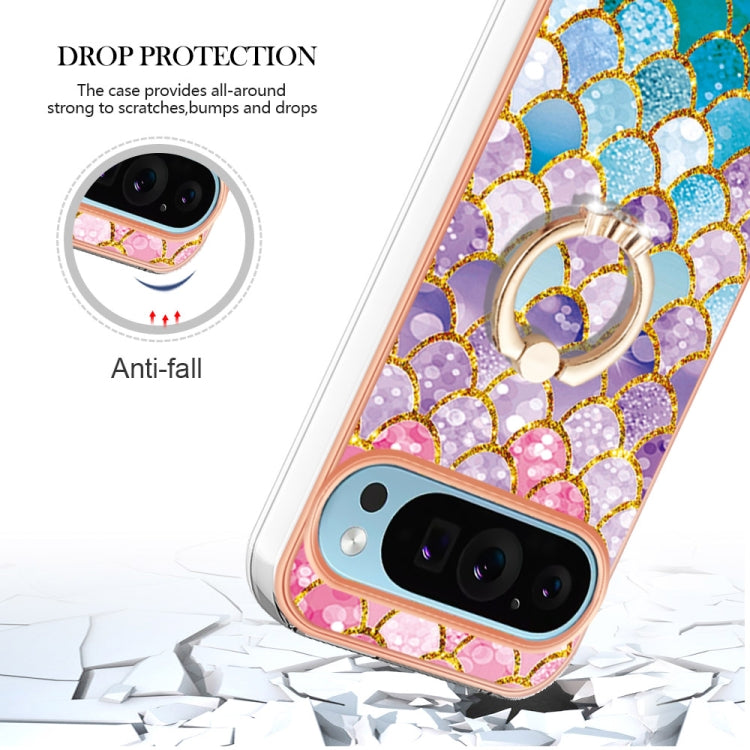 For Google Pixel 9 / 9 Pro Electroplating IMD TPU Phone Case with Ring(Colorful Scales) - Google Cases by PMC Jewellery | Online Shopping South Africa | PMC Jewellery | Buy Now Pay Later Mobicred