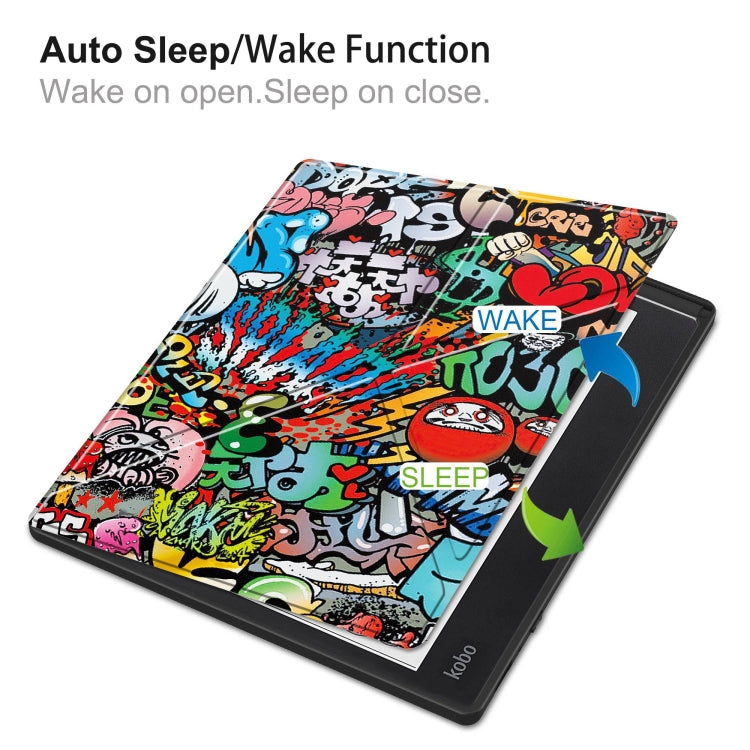 For Kobo Elipsa 2E Painted Deformation TPU Leather Smart Tablet Case(Graffiti) - Others by PMC TechLife | Online Shopping South Africa | PMC TechLife | Buy Now Pay Later Mobicred