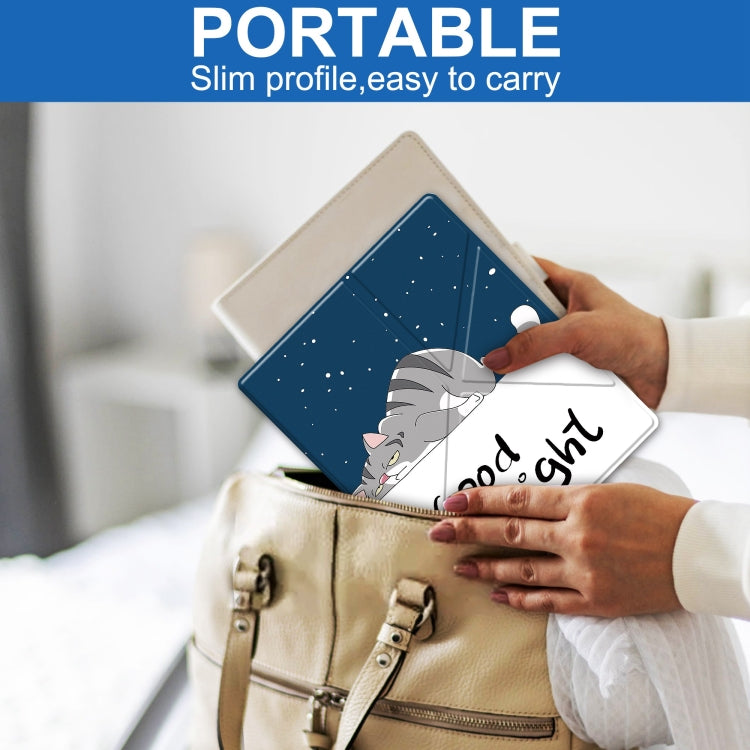 For Kobo Elipsa 2E Painted Deformation TPU Leather Smart Tablet Case(Lazy Cat) - Others by PMC TechLife | Online Shopping South Africa | PMC TechLife | Buy Now Pay Later Mobicred