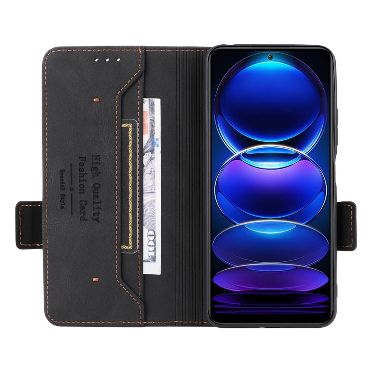 For Xiaomi Redmi Note 12 4G Magnetic Clasp Leather Phone Case(Black) - Xiaomi Cases by PMC TechLife | Online Shopping South Africa | PMC TechLife | Buy Now Pay Later Mobicred