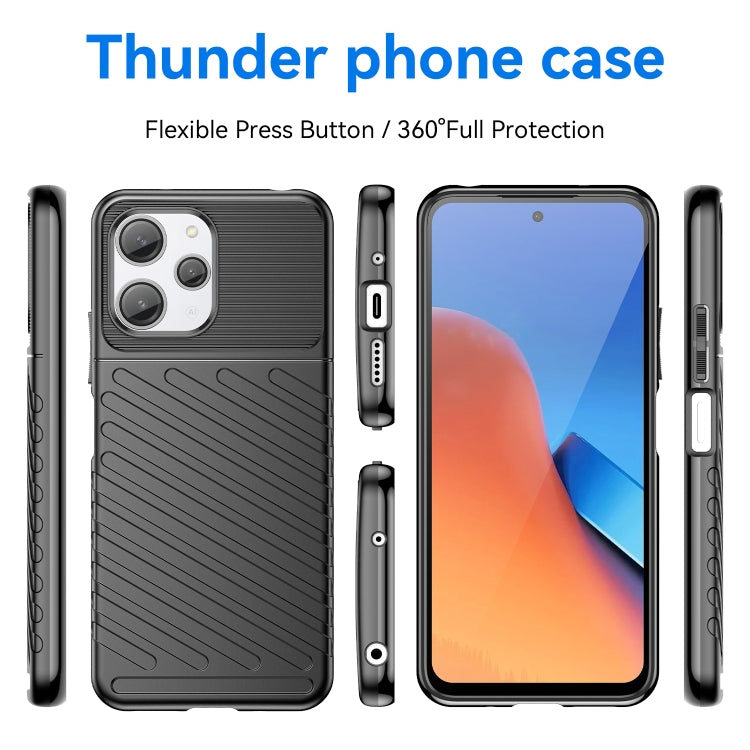 For Xiaomi Poco M6 Pro 5G Thunderbolt Shockproof TPU Protective Soft Phone Case(Black) - Xiaomi Cases by PMC Jewellery | Online Shopping South Africa | PMC Jewellery