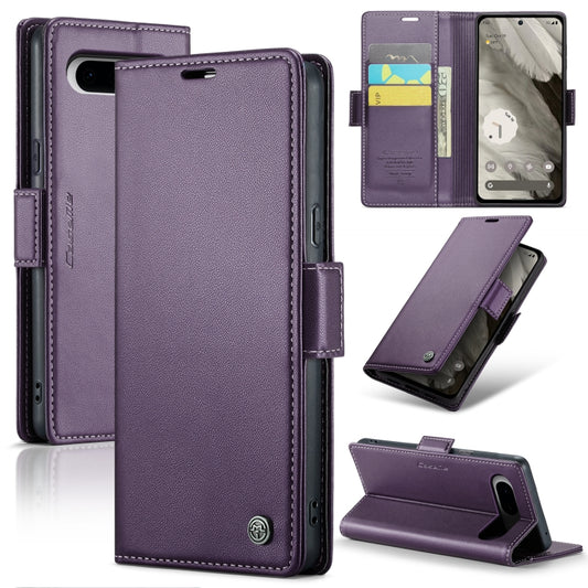 For Google Pixel 8 CaseMe 023 Butterfly Buckle Litchi Texture RFID Anti-theft Leather Phone Case(Pearly Purple) - Google Cases by CaseMe | Online Shopping South Africa | PMC Jewellery | Buy Now Pay Later Mobicred