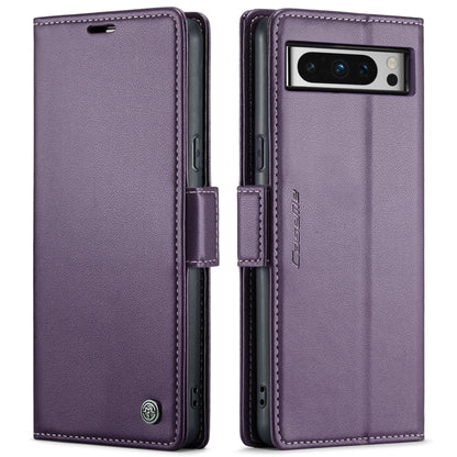 For Google Pixel 8 Pro CaseMe 023 Butterfly Buckle Litchi Texture RFID Anti-theft Leather Phone Case(Pearly Purple) - Google Cases by CaseMe | Online Shopping South Africa | PMC Jewellery | Buy Now Pay Later Mobicred