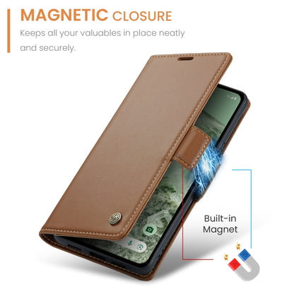 For Google Pixel 8a CaseMe 023 Butterfly Buckle Litchi Texture RFID Anti-theft Leather Phone Case(Brown) - Google Cases by CaseMe | Online Shopping South Africa | PMC Jewellery | Buy Now Pay Later Mobicred