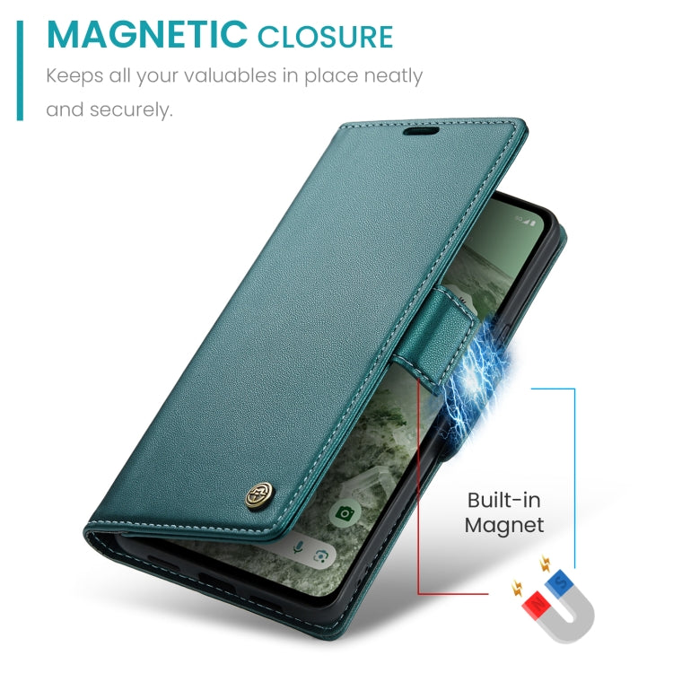 For Google Pixel 8a CaseMe 023 Butterfly Buckle Litchi Texture RFID Anti-theft Leather Phone Case(Pearly Blue) - Google Cases by CaseMe | Online Shopping South Africa | PMC Jewellery | Buy Now Pay Later Mobicred