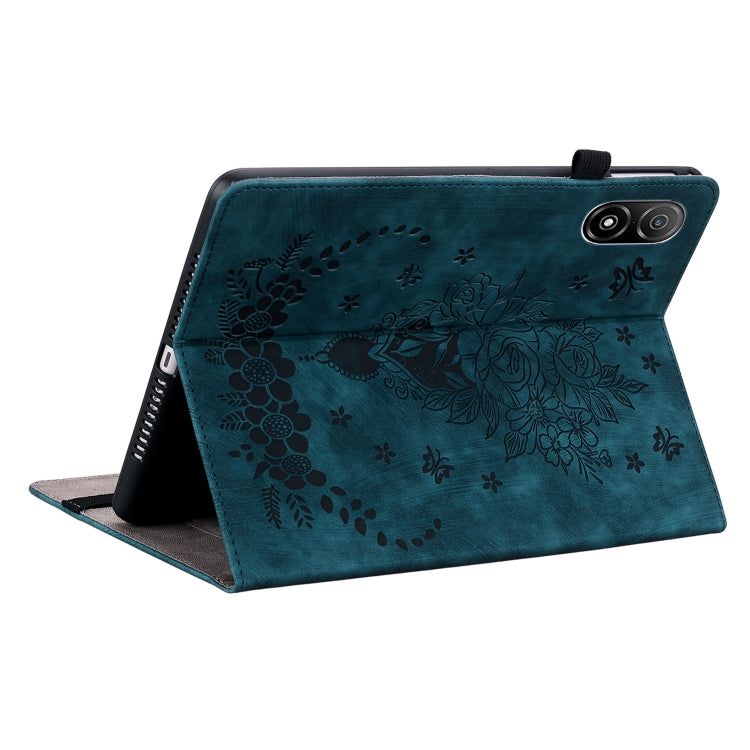 For Honor Pad V8 Pro Butterfly Rose Embossed Leather Tablet Case(Dark Blue) - Honor Cases by PMC TechLife | Online Shopping South Africa | PMC TechLife | Buy Now Pay Later Mobicred