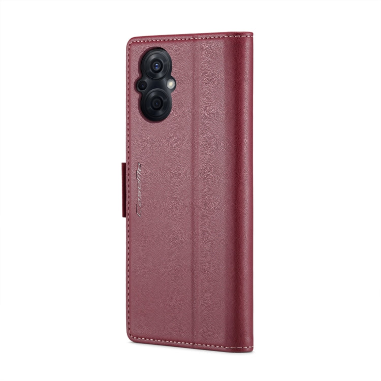 For OPPO Reno7 Z Global/Reno7 Lite Global CaseMe 023 Butterfly Buckle Litchi Texture RFID Anti-theft Leather Phone Case(Wine Red) - OPPO Cases by CaseMe | Online Shopping South Africa | PMC Jewellery | Buy Now Pay Later Mobicred