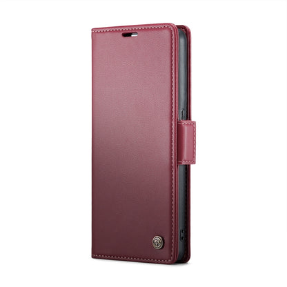 For OPPO Reno8 T 4G CaseMe 023 Butterfly Buckle Litchi Texture RFID Anti-theft Leather Phone Case(Wine Red) - OPPO Cases by CaseMe | Online Shopping South Africa | PMC Jewellery | Buy Now Pay Later Mobicred