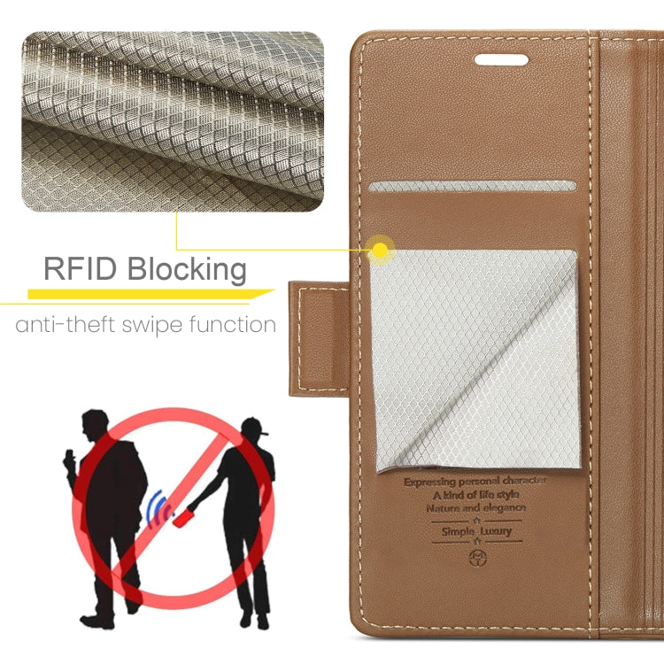 For OPPO Reno10 5G Global／Reno10 Pro Global CaseMe 023 Butterfly Buckle Litchi Texture RFID Anti-theft Leather Phone Case(Brown) - OPPO Cases by CaseMe | Online Shopping South Africa | PMC Jewellery | Buy Now Pay Later Mobicred