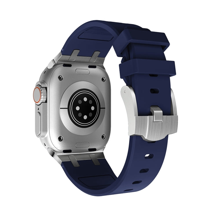 AP Silicone Watch Band For Apple Watch SE 2023 40mm(Silver Blue) - Watch Bands by PMC TechLife | Online Shopping South Africa | PMC TechLife