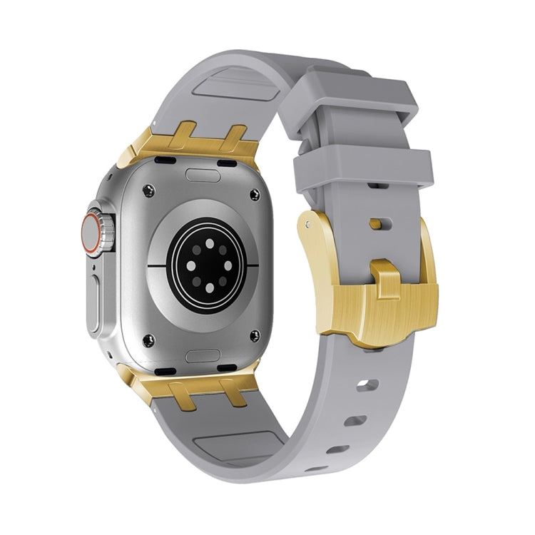 AP Silicone Watch Band For Apple Watch Ultra 2 49mm(Gold Grey) - Watch Bands by PMC TechLife | Online Shopping South Africa | PMC TechLife