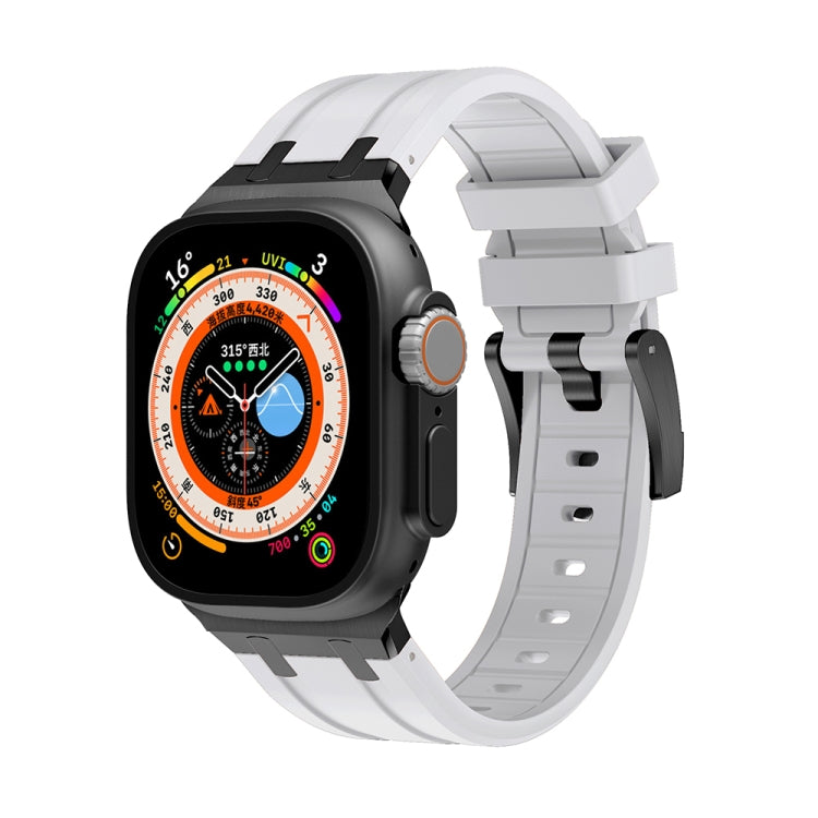 AP Silicone Watch Band For Apple Watch Ultra 2 49mm(Black White) - Watch Bands by PMC TechLife | Online Shopping South Africa | PMC TechLife