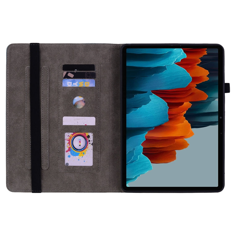 For Samsung Galaxy Tab S9 Butterfly Rose Embossed Leather Tablet Case(Dark Blue) - Galaxy Tab S9 Cases by PMC Jewellery | Online Shopping South Africa | PMC Jewellery | Buy Now Pay Later Mobicred