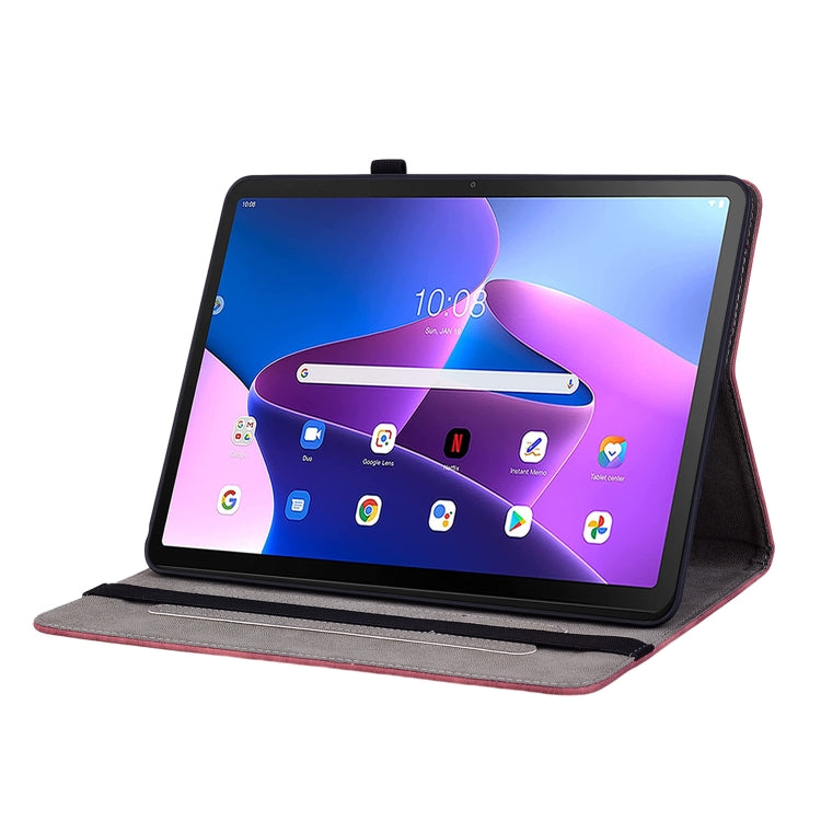 For Lenovo Tab M10 10.1 3rd Gen Butterfly Rose Embossed Leather Tablet Case(Red) - Lenovo by PMC TechLife | Online Shopping South Africa | PMC TechLife | Buy Now Pay Later Mobicred