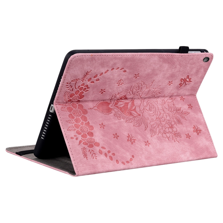 For Amazon Kindle Fire HD10 2019 / 2017 Butterfly Rose Embossed Leather Smart Tablet Case(Pink) - Amazon by PMC TechLife | Online Shopping South Africa | PMC TechLife | Buy Now Pay Later Mobicred