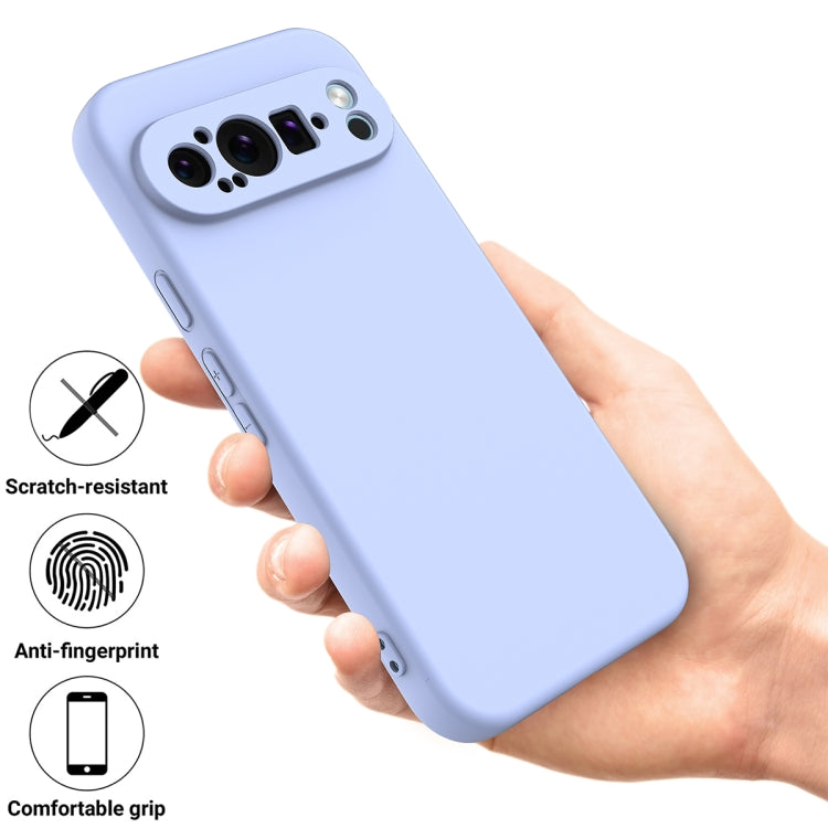 For Google Pixel 9 Pro Pure Color Liquid Silicone Shockproof Phone Case(Purple) - Google Cases by PMC TechLife | Online Shopping South Africa | PMC TechLife | Buy Now Pay Later Mobicred