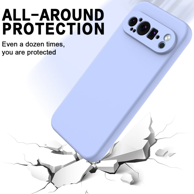 For Google Pixel 9 Pro Pure Color Liquid Silicone Shockproof Phone Case(Purple) - Google Cases by PMC TechLife | Online Shopping South Africa | PMC TechLife | Buy Now Pay Later Mobicred