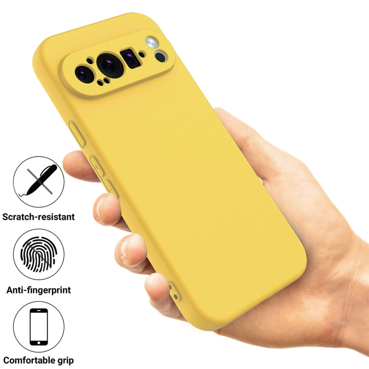 For Google Pixel 9 Pro XL Pure Color Liquid Silicone Shockproof Phone Case(Yellow) - Google Cases by PMC Jewellery | Online Shopping South Africa | PMC Jewellery | Buy Now Pay Later Mobicred