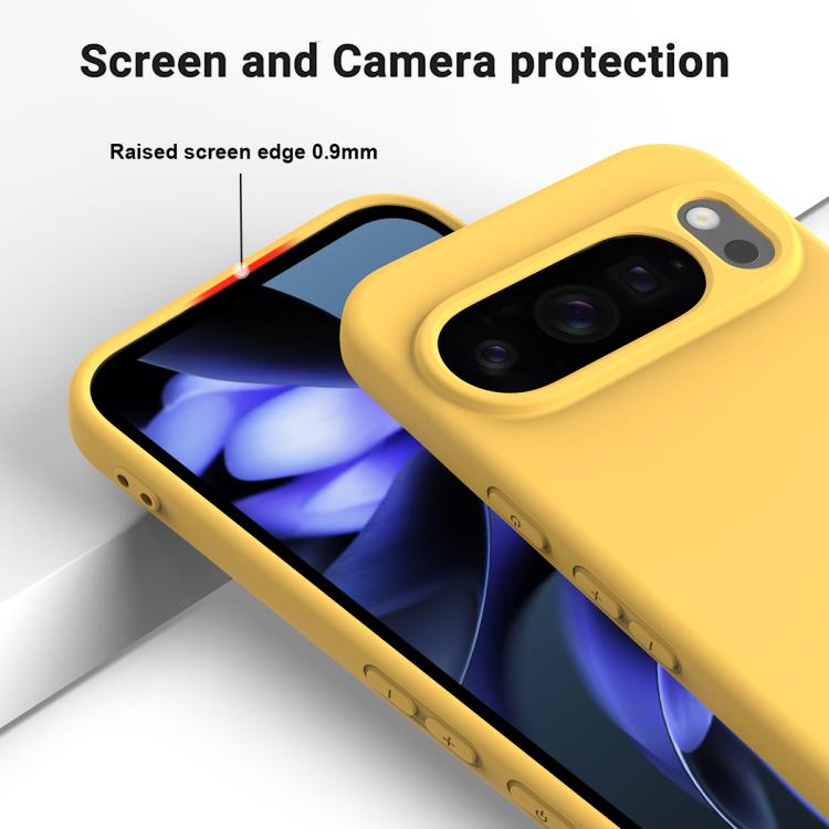 For Google Pixel 10 Pro XL Pure Color Liquid Silicone Shockproof Phone Case(Yellow) - free shipping - PMC TechLife - Order now!