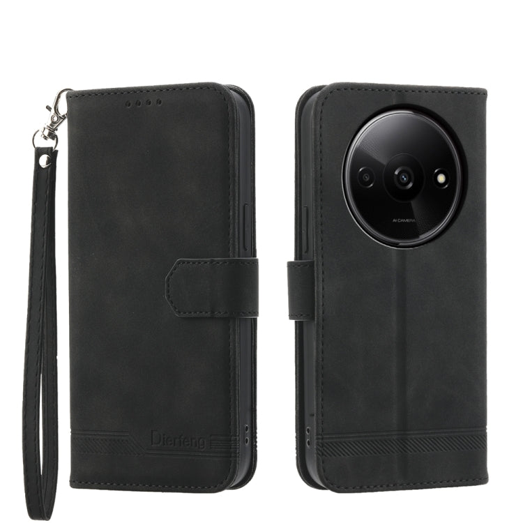 For Xiaomi Redmi A3 Dierfeng Dream Line TPU + PU Leather Phone Case(Black) - Xiaomi Cases by PMC Jewellery | Online Shopping South Africa | PMC Jewellery | Buy Now Pay Later Mobicred