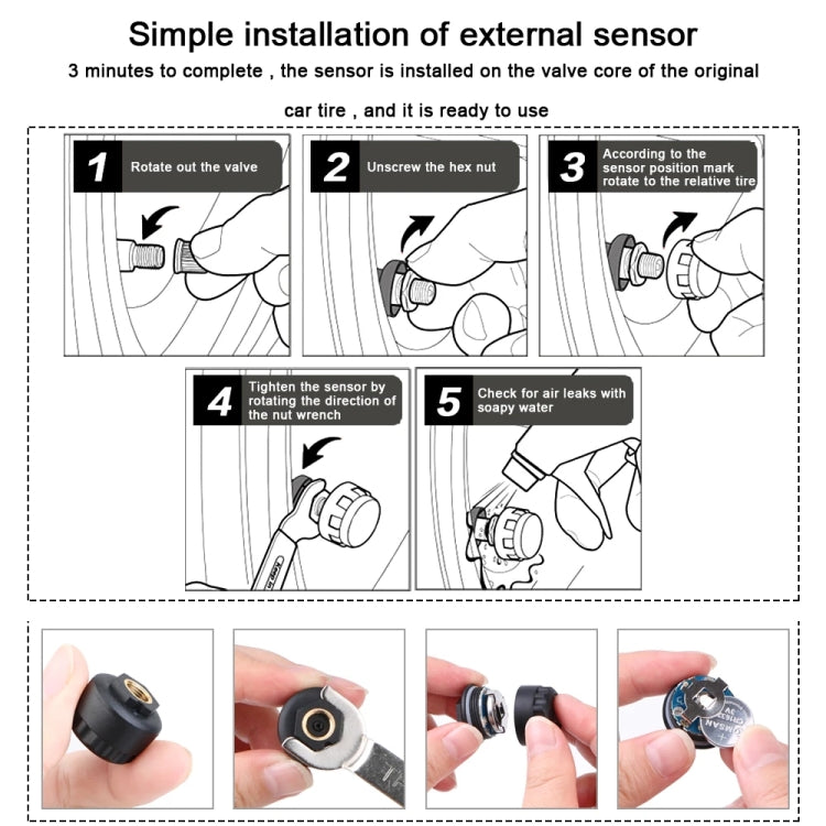 Rear Wheel Tire Pressure Temperature Monitoring Sensor(Black) - Electrical System by PMC Jewellery | Online Shopping South Africa | PMC Jewellery | Buy Now Pay Later Mobicred