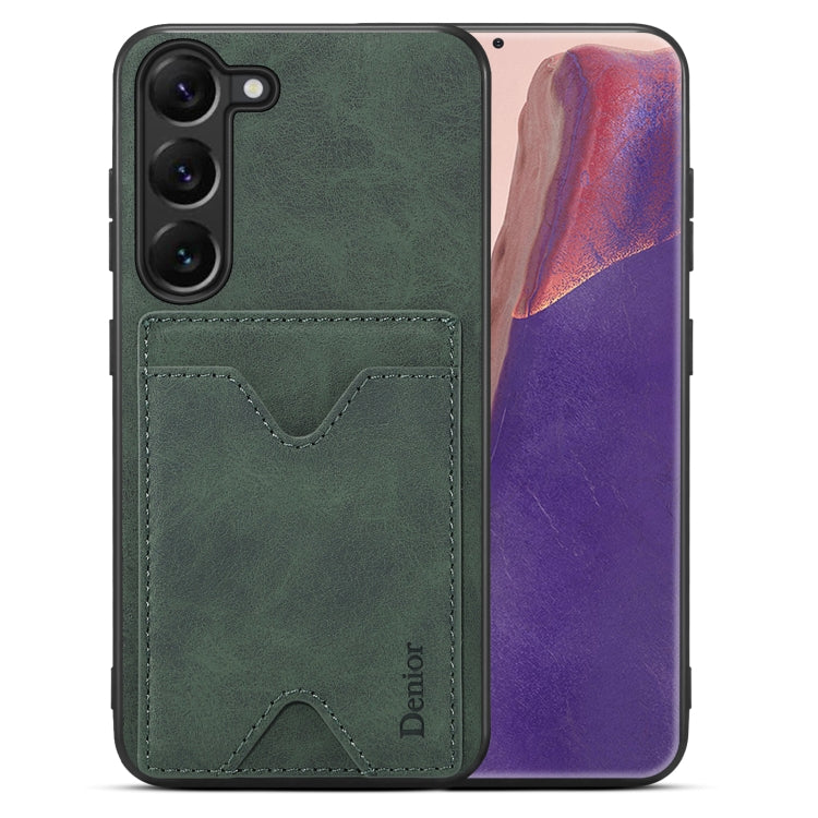 For Samsung Galaxy S24 5G Denior PU Back Cover Card Slot Holder Phone Case(Green) - Galaxy S24 5G Cases by Denior | Online Shopping South Africa | PMC Jewellery | Buy Now Pay Later Mobicred