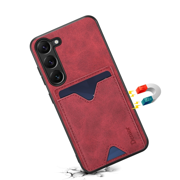 For Samsung Galaxy S24+ 5G Denior PU Back Cover Card Slot Holder Phone Case(Red) - Galaxy S24+ 5G Cases by Denior | Online Shopping South Africa | PMC Jewellery | Buy Now Pay Later Mobicred