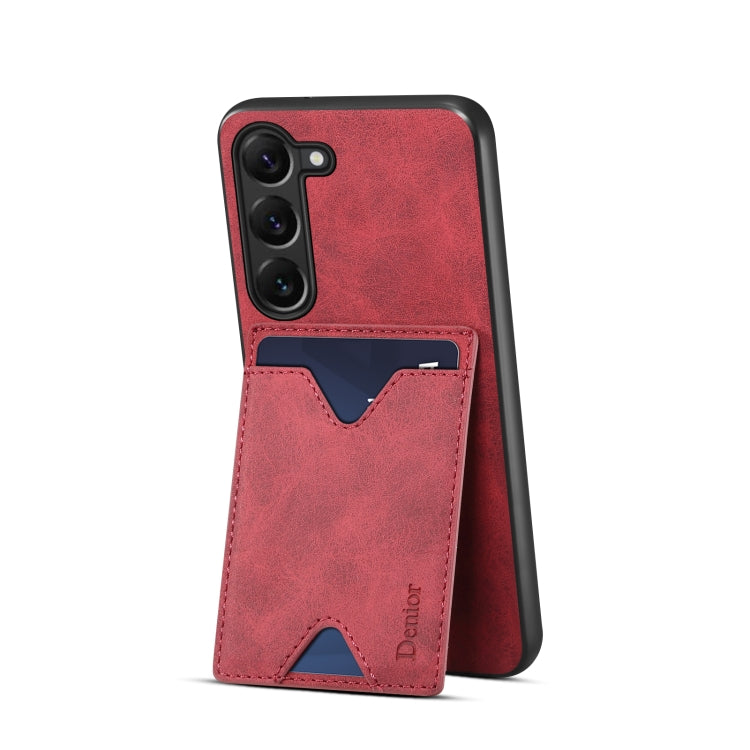 For Samsung Galaxy S24+ 5G Denior PU Back Cover Card Slot Holder Phone Case(Red) - Galaxy S24+ 5G Cases by Denior | Online Shopping South Africa | PMC Jewellery | Buy Now Pay Later Mobicred