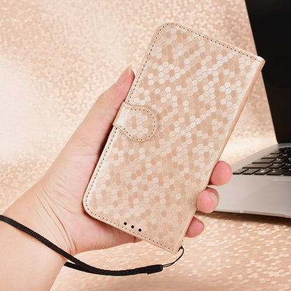 For Xiaomi Poco X6 Pro / Redmi K70E 5G Honeycomb Dot Texture Leather Phone Case(Gold) - K70E Cases by PMC Jewellery | Online Shopping South Africa | PMC Jewellery