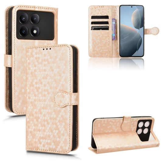 For Xiaomi Redmi K70 5G / K70 Pro 5G Honeycomb Dot Texture Leather Phone Case(Gold) - K70 Pro Cases by PMC Jewellery | Online Shopping South Africa | PMC Jewellery | Buy Now Pay Later Mobicred