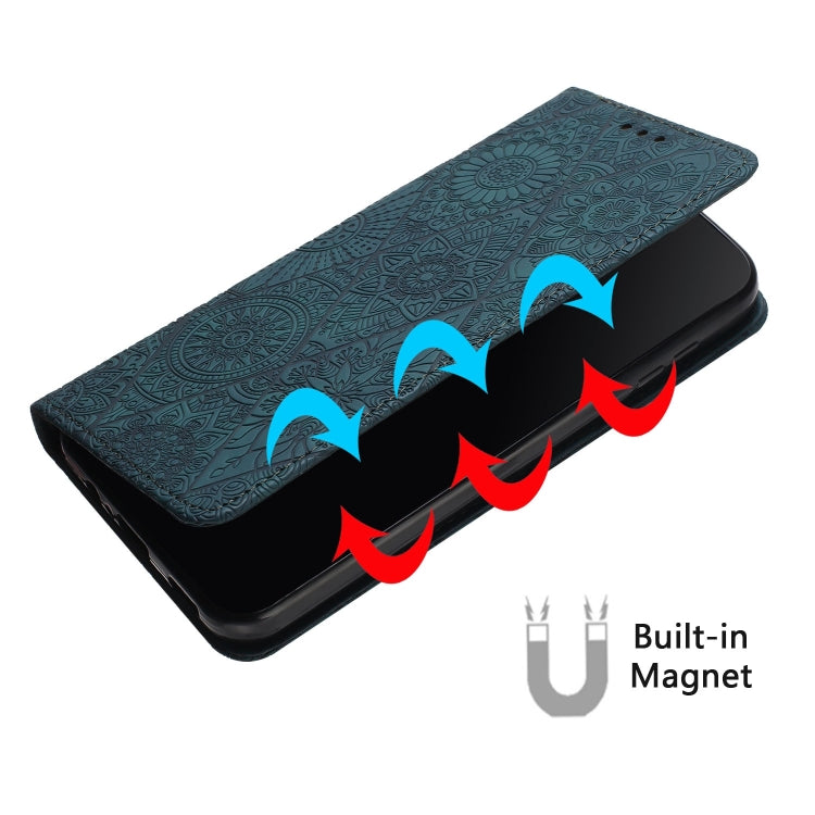 For Redmi Note 12 5G Global Ethnic Embossed Adsorption Leather Phone Case(Blue) - Xiaomi Cases by PMC TechLife | Online Shopping South Africa | PMC TechLife | Buy Now Pay Later Mobicred
