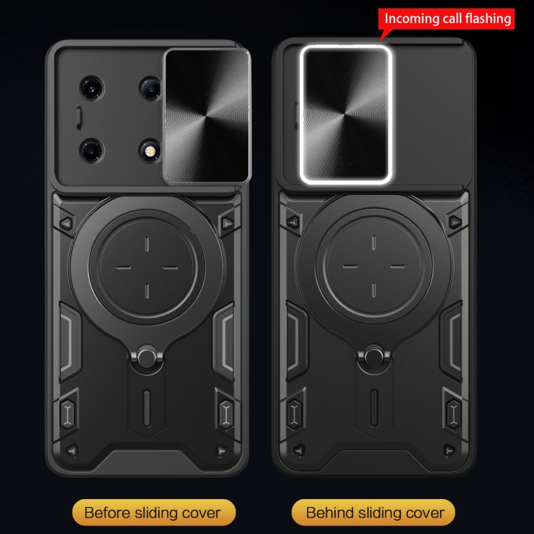 For Infinix Note 30 VIP 5G CD Texture Sliding Camshield Magnetic Holder Phone Case(Silver) - Infinix Cases by PMC TechLife | Online Shopping South Africa | PMC TechLife