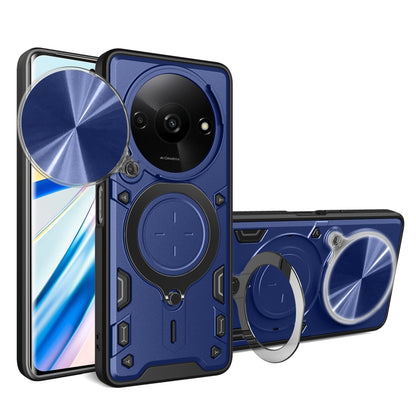 For Xiaomi Redmi A3 CD Texture Sliding Camshield Magnetic Holder Phone Case(Blue) - Xiaomi Cases by PMC Jewellery | Online Shopping South Africa | PMC Jewellery | Buy Now Pay Later Mobicred