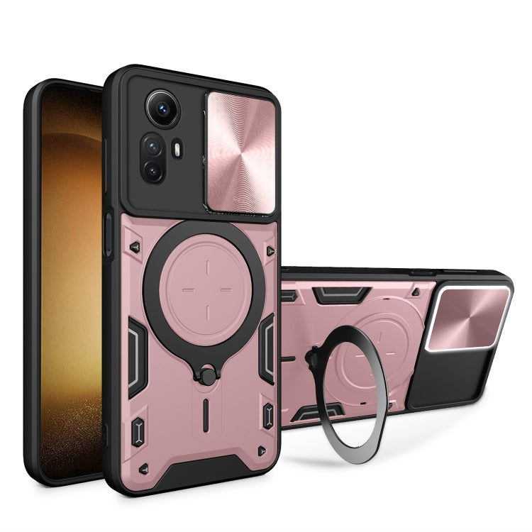 For Xiaomi Redmi Note 12S 4G CD Texture Sliding Camshield Magnetic Holder Phone Case(Pink) - Xiaomi Cases by PMC Jewellery | Online Shopping South Africa | PMC Jewellery | Buy Now Pay Later Mobicred