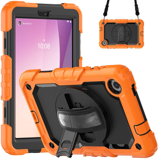 For Lenovo Tab M8 4th Gen Silicone Hybrid PC Tablet Case with Shoulder Strap(Orange) - Lenovo by PMC Jewellery | Online Shopping South Africa | PMC Jewellery | Buy Now Pay Later Mobicred