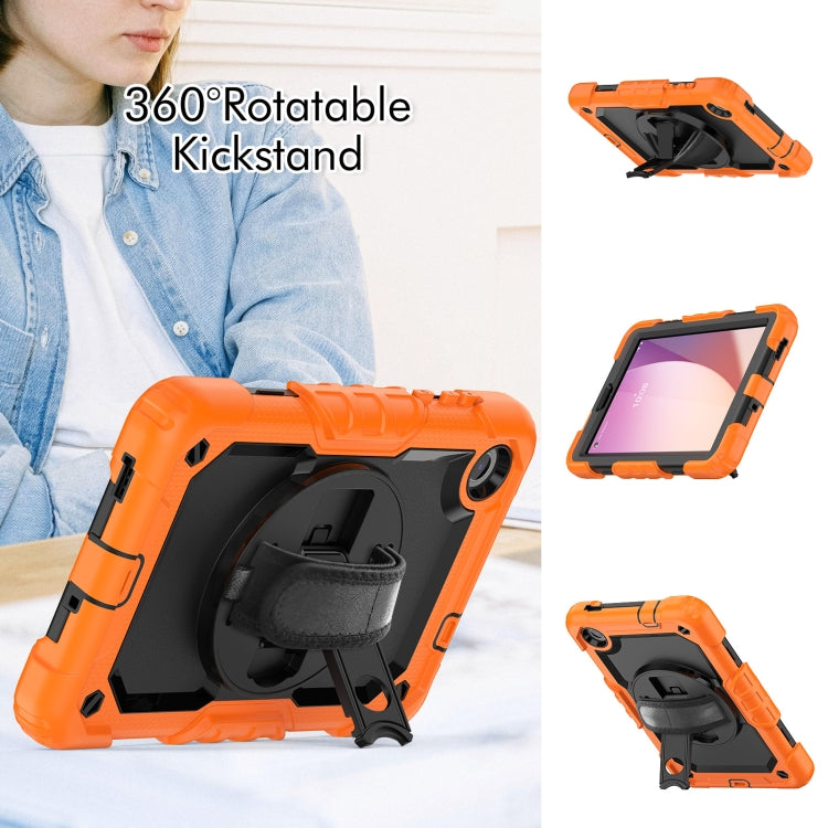 For Lenovo Tab M8 4th Gen Silicone Hybrid PC Tablet Case with Shoulder Strap(Orange) - Lenovo by PMC Jewellery | Online Shopping South Africa | PMC Jewellery | Buy Now Pay Later Mobicred