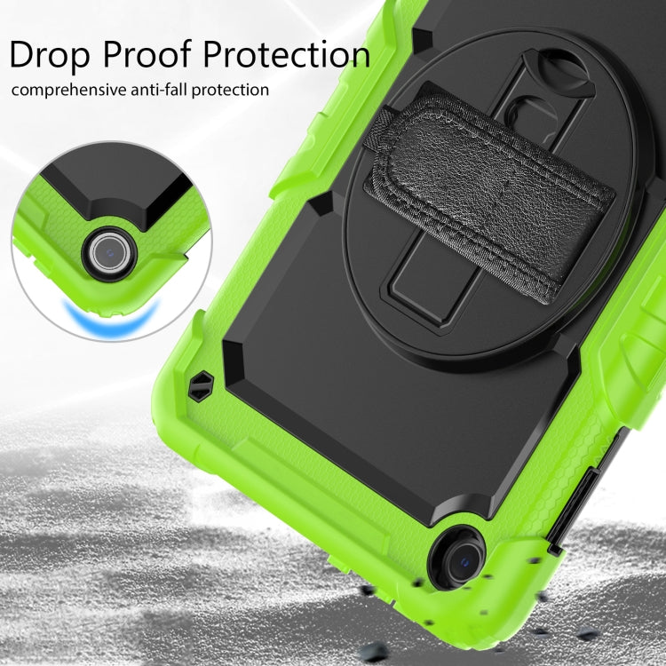 For Lenovo Tab M10 10.1 Gen 3rd Silicone Hybrid PC Tablet Case with Shoulder Strap(Yellow Green) - Lenovo by PMC TechLife | Online Shopping South Africa | PMC TechLife | Buy Now Pay Later Mobicred